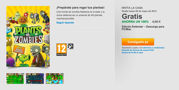 Invita la Casa: Plants vz Zombies gratis en Origin