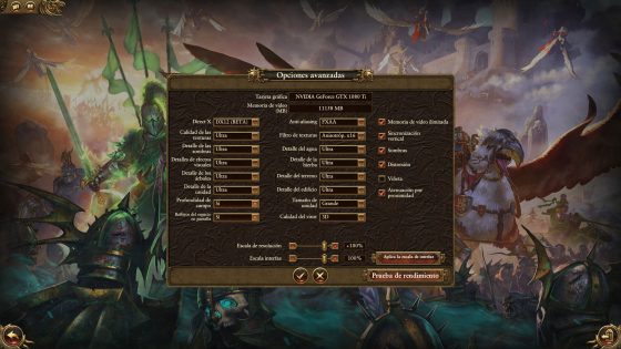 TW Warhammer en Ultra y DX 12 con GTX 1080 Ti