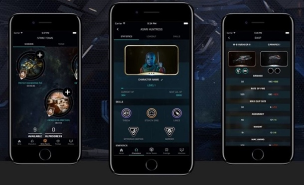 Imágenes de la companion app de Mass Effect Andromeda, Apex HQ.